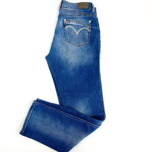 jeans with m on back pocket